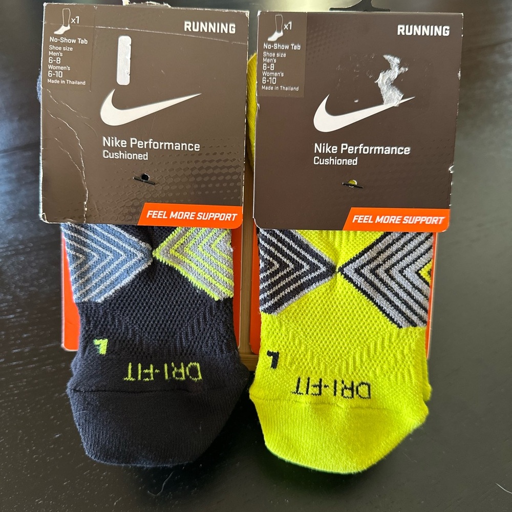 Nike Performance Cushioned Running Socks - Blue and Yellow